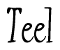 The image is a stylized text or script that reads 'Teel' in a cursive or calligraphic font.