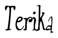 The image is a stylized text or script that reads 'Terika' in a cursive or calligraphic font.