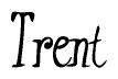 The image is of the word Trent stylized in a cursive script.