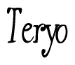The image contains the word 'Teryo' written in a cursive, stylized font.