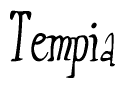 The image is a stylized text or script that reads 'Tempia' in a cursive or calligraphic font.