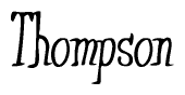The image contains the word 'Thompson' written in a cursive, stylized font.