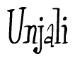 The image contains the word 'Unjali' written in a cursive, stylized font.