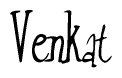 The image is of the word Venkat stylized in a cursive script.