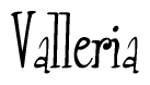 The image is of the word Valleria stylized in a cursive script.