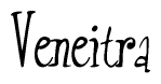 The image contains the word 'Veneitra' written in a cursive, stylized font.