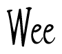 The image contains the word 'Wee' written in a cursive, stylized font.