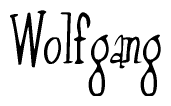 The image is of the word Wolfgang stylized in a cursive script.