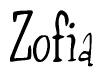The image contains the word 'Zofia' written in a cursive, stylized font.