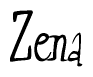 The image contains the word 'Zena' written in a cursive, stylized font.