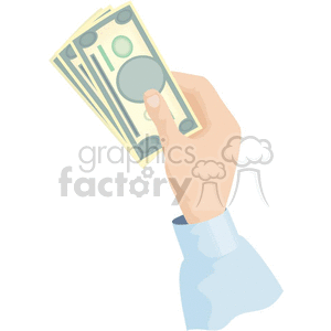 Hand holding cash money