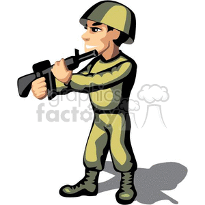 Military Soldier with Rifle