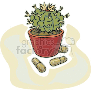 Potted Cactus and Capsules