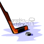 Animated hockey stick taking the shot.