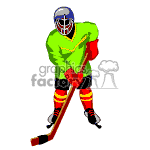 Hockey player making a shot.