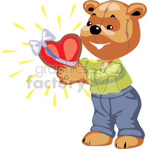 Teddy bear holding a valentine's heart