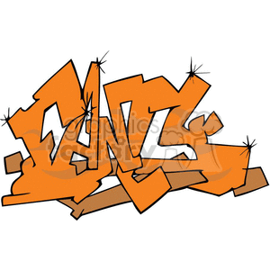 This image features graffiti-style text art saying 'Fancy' with sharp edges and vibrant orange and brown colors.