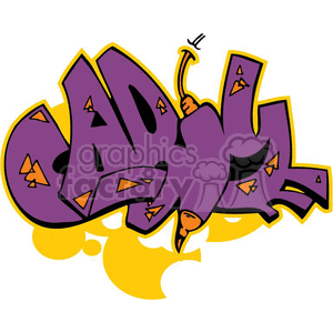 Colorful graffiti artwork featuring the word 'Cabiy' in bold, stylized letters with purple and yellow colors.