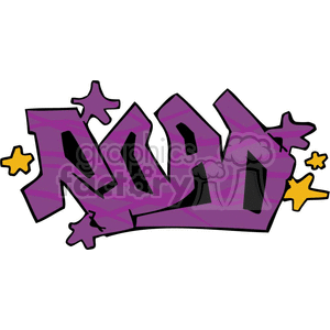 A vibrant graffiti-style clipart image featuring the word 'Road' written in bold, purple letters with yellow star accents.