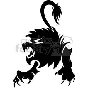 Clipart image of a fierce lion representing the Leo zodiac sign. The stylized black and white illustration captures the bold and courageous nature associated with Leo in astrology.