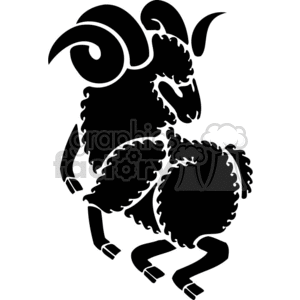 A clipart image depicting the zodiac sign Aries, represented by a stylized ram.