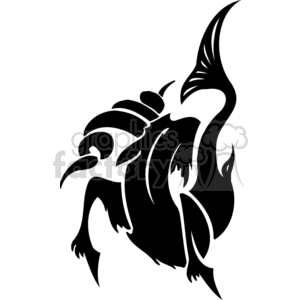 This clipart image shows a stylized illustration of the Capricorn zodiac sign. The design features a mythical sea-goat with the upper body of a goat and the tail of a fish, rendered in a solid black silhouette.