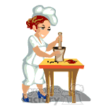 Chef preparing ingredients for food