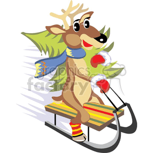 Festive Reindeer Sledding