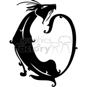 The image is a stylized, black and white vector illustration of a cat in an artistic and abstract design. The cat is depicted with elegant, flowing lines and swirls, which creates a distinctive silhouette suitable for vinyl signage or other graphic applications where a minimalistic yet evocative representation of a cat is desired.