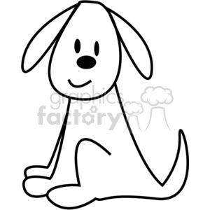 Illustration of a simple, cartoon-style stick dog suitable for vinyl stickers.