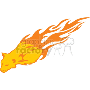 A clipart image of a stylized yellow and orange flaming bear head, symbolizing speed and intensity.