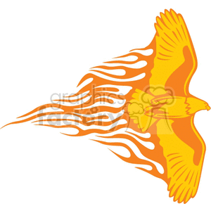 Fiery Bird - Vibrant Orange and Yellow Bird with Flames