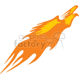 An illustration featuring a stylized, abstract image of a fiery phoenix with flames trailing behind it.