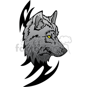 Tribal Wolf Head for Vinyl Cutter and Tattoo Design