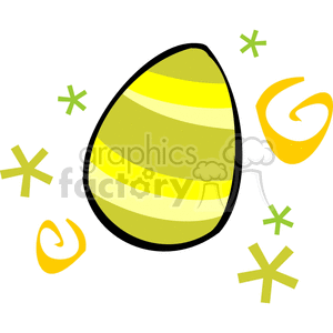 A Decorated Easter Egg Gold Yellow and White
