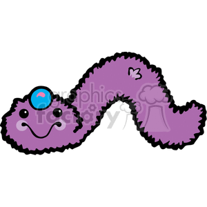 Fluffy purple worm