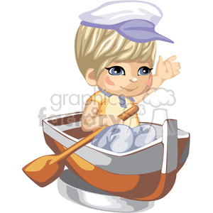 A little sailor boy in a row boat clipart. Royalty-free ...