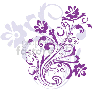 Purple floral swirls