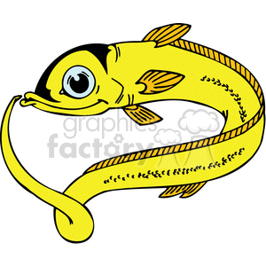 Funny Cartoon Fish Biting Its Tail