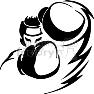 The clipart image shows a black and white vector illustration of someone participating in an extreme sport, specifically boxing. The design is suitable for use in vinyl printing or other graphic design projects.
