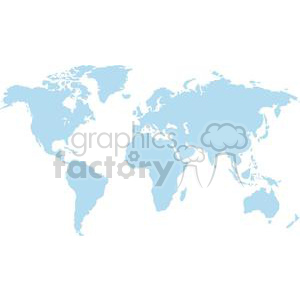 This image displays a simplified blue and white illustration of a world map showcasing the continents.