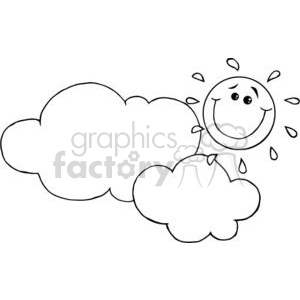 2731-Smiling-Sun-Behind-Cloud-Cartoon-Character