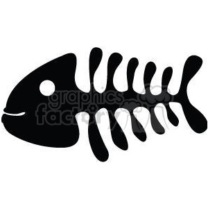 The clipart image shows a stylized fish skeleton with a happy expression.