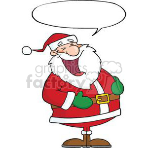 Cheerful Santa Claus with Speech Bubble