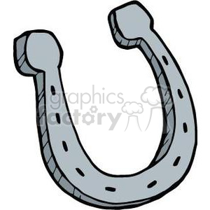 A clipart image of a gray horseshoe with nail holes, often associated with good luck.