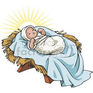 Baby Jesus in a Manger Glowing clipart #143670 at Graphics Factory.
