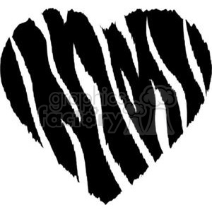 Heart-shaped design with zebra stripes, symbolizing love and wildlife.