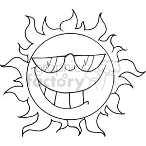 4038-Smiling-Sun-Mascot-Cartoon-Character-With-Sunglasses