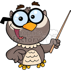 grey cartoon owl 