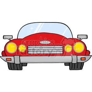 red convertible car with yellow headlights 